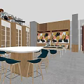 Shopping Mall Lobby Interior With Spiral Staircase Green Plants Outdoor Seating And Umbrellas