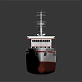 Detailed Wooden Ship With Red Bottom White Upper Structure Green Deck And Masts