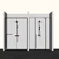Dual Modern Shower Heads in Glass Enclosed Shower Stalls with Tiled Walls Bathroom