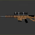 Modern Tactical Sniper Rifle With Orange Body Black Components And Scope