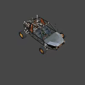 Off Road Dune Buggy Featuring Open Cockpit Black Body Orange Grille And Large Tires 3d model