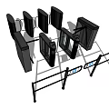 Public Security Facilities With Turnstiles And Barriers For Entrance Control