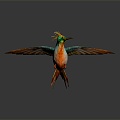 Modern Bird Red-throated Hummingbird Hummingbird Birds 3d model