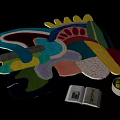 Artistic Irregular Shaped Carpet With Colorful Abstract Design For Living Room Floor