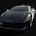 Modern Police Car with Roof Mounted Lights White And Black Exterior POLICE Branding On Side
