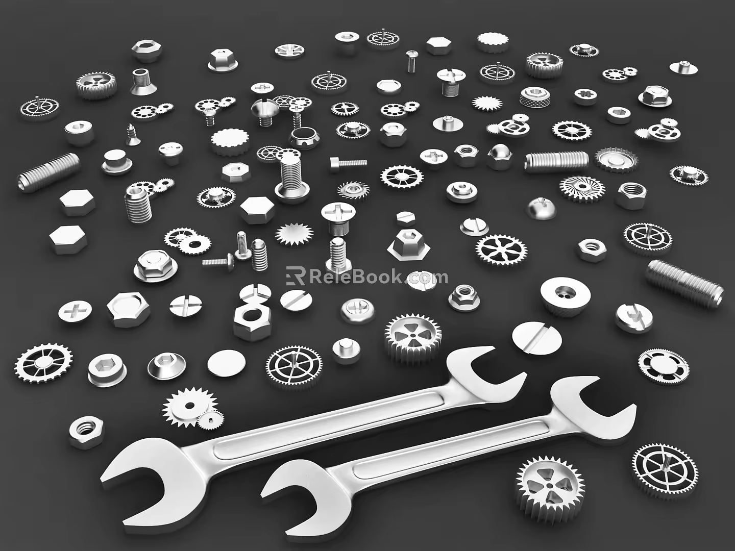 modern screw spanner 3d model