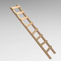 Wooden Ladder As Industrial Equipment With Multiple Steps And Sturdy Frame