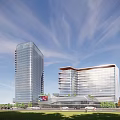 Modern Industrial Plant Complex With Glass Curtain Walls And Urban Green Landscapes