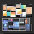 Colorful Display Panels With Vibrant Gradient Colors Abstract Patterns And Tech Designs