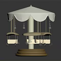 Modern Carousel Children's Park Rotating Trolley 3d model