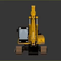 Yellow Crawler Excavator Vehicle With Heavy Duty Bucket And Track System
