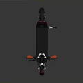 Stylish Modern Electric Scooter With Black Body Red Handlebars And Red Wheels