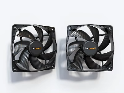 Two Black Air Conditioner Fans With Quiet Operation And Efficient Cooling Blades 3d model