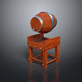 Wooden Barrel Shaped Furniture With Sturdy Wooden Stand And Classic Design