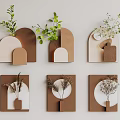 Minimalist Wall Decor With Arched Circular Shapes Wooden Frames Neutral Tones And Green Plants