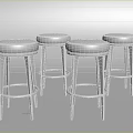 Modern Bar Stools With Orange White Black Yellow Leather Round Seats Metal Frames Wooden Legs