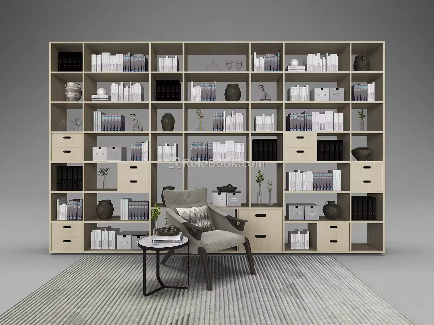 Modern Bookshelf 3d model