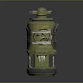 Industrial Green Mechanical Device With Gray Handles Yellow Components And Sturdy Base