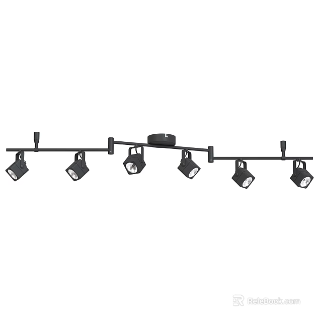 Modern Black Track Spotlights With Adjustable Heads For Home Ceiling Lighting 3d model