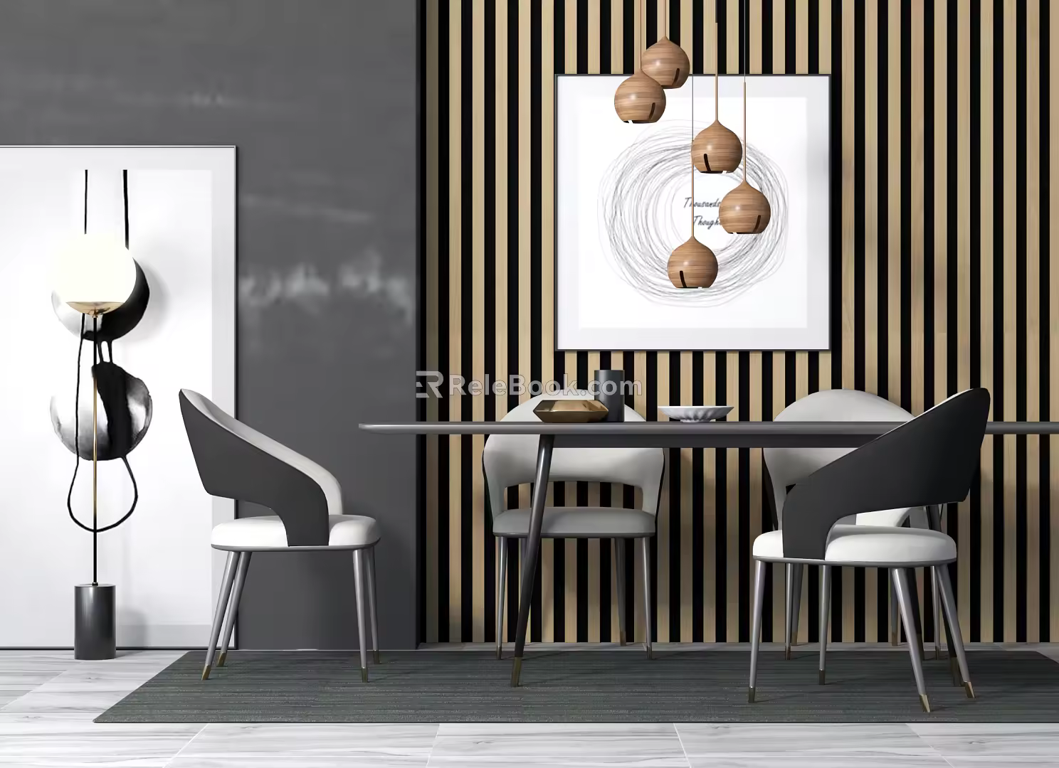 Modern Dining Table and Chair Combination Dining Table and Chair 3d model
