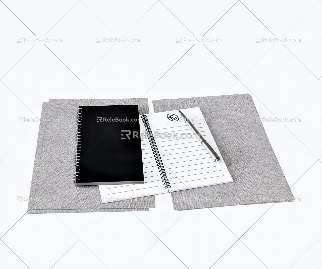 Modern notebook stationery combination model