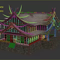 Ancient Traditional Architecture With Overhanging Eaves Wooden Structure And Stone Base