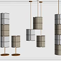 New Chinese style lamp combination chandelier 3d model