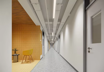 Modern aisle school aisle 3d model