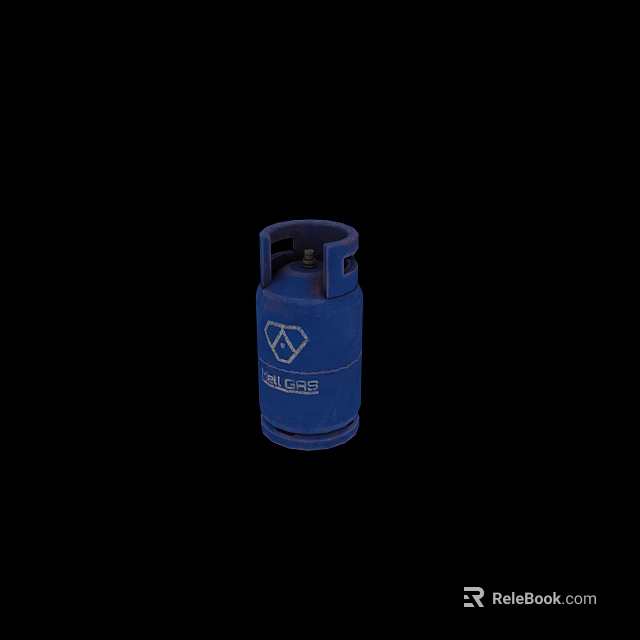 Blue CALOR GAS Steel Cylinder With Secure Valve And Portable Design 3d model 