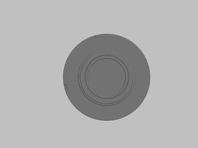 Gray Round Object With Concentric Circle Design On Simple Background 3d model