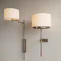 Modern Contemporary Wall Sconces Design With White Fabric Shades And Brushed Metal Brackets