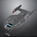 Futuristic Silver Spaceship Design With Sleek Wings And Blue Front Lights