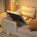 Stylish White Baby Crib With Adjustable Side Rail Plush Toys And Soft Pillows