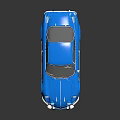 Blue Vintage Sports Car With Sleek Design Silver Wheels And Reflective Surface