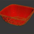 Red Square Plastic Basin A Practical Household Item For Daily Use 3d model