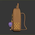 Stylish Orange Backpack With Gold Stars LV Logo Transparent Window And Purple Decorations