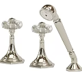 Vintage Bathroom Faucet Collection With Decorative Handles And Metallic Knob Parts