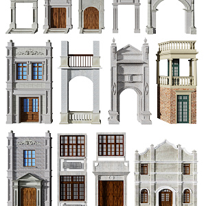 Jianou Gate Republic of China Building Door and Window Components 3d model