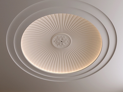 French European Ceiling French Gypsum Carved Ceiling French Carved Lamp Plate Round Ceiling 3d model