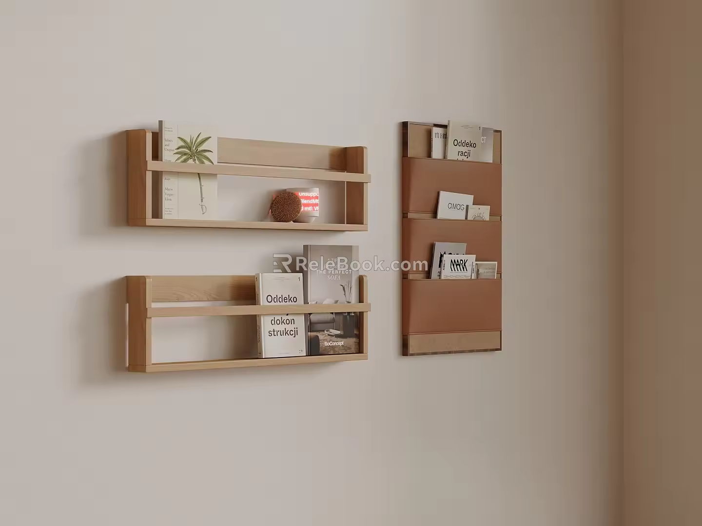 Wall Decoration Pendant Storage Rack Bookshelf 3d model