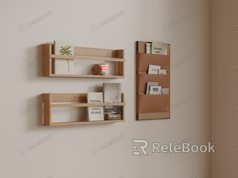 Wall Decoration Pendant Storage Rack Bookshelf model