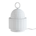 Contemporary Outdoor Light With Transparent Glass Dome And Stable Base Emitting Warm Glow