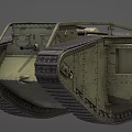 Vintage Military Tank With Heavy Tracks And Metal Armor Structure