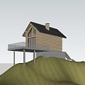 Wooden Detached Villa With Spacious Terrace Surrounded By Pine Trees In Natural Setting