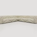 Modern L Shaped Ivory Sofa Set With Geometric Tufted Design And Comfortable Seats 3d model