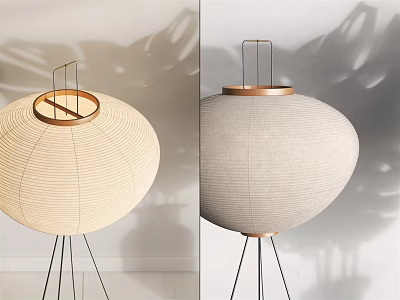 Modern Elegant Floor Lamp with Textured Linen Shade Tripod Stand and Shadow Effect 3d model