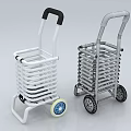 Two Different Shopping Carts With White Gray Frames Black Gray Handles And Wheels