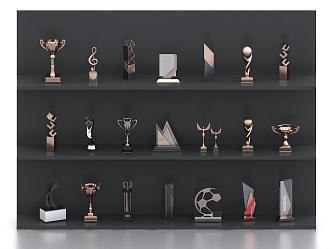 Trophy Memorial Cup Prizes Champion Prizes Souvenirs Ornaments Decoration Gold Cup Medal 3d model