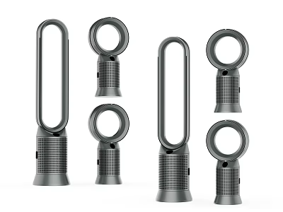 Modern Bladeless Air Cooler Fans With Various Sizes And Sleek Design 3d model