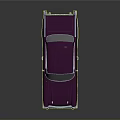 Purple Classic Car With Streamlined Body Chrome Accents And Red Interior